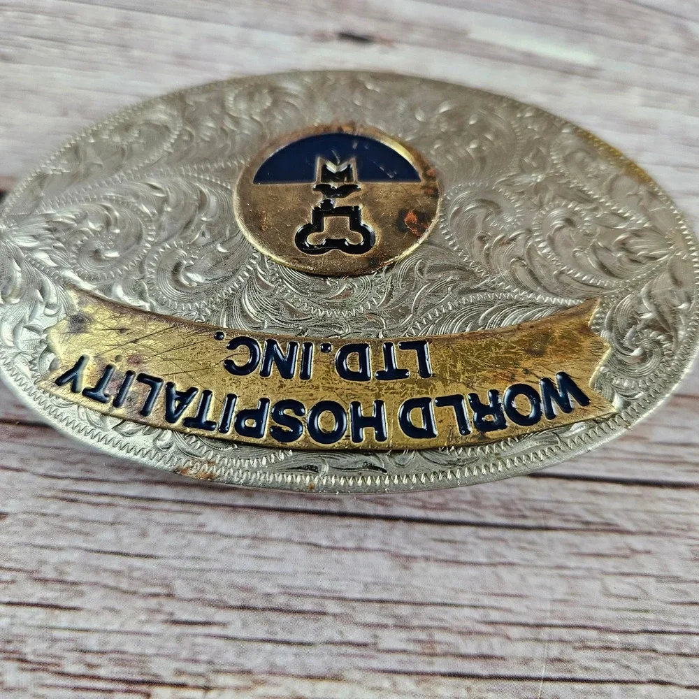 Montana Silversmiths‎ World Hospitality Ltd. Inc. Vintage Buckle German silver